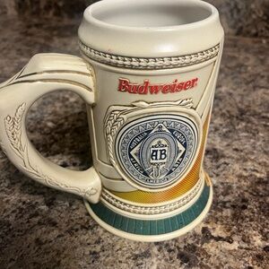 Budweiser Cream and Red Beer Stein